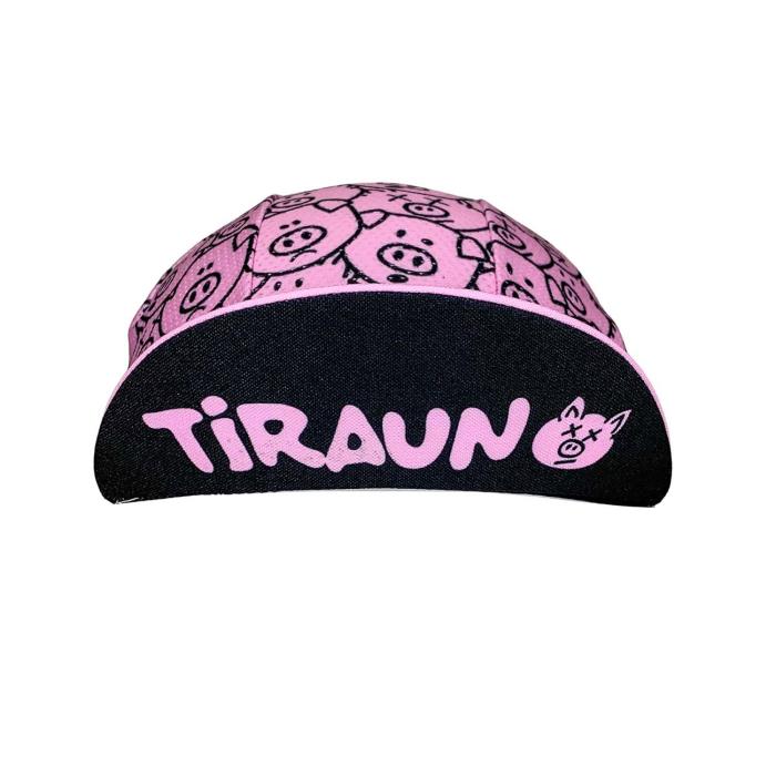 Cappellino ciclismo "Tiraunporco" rosa