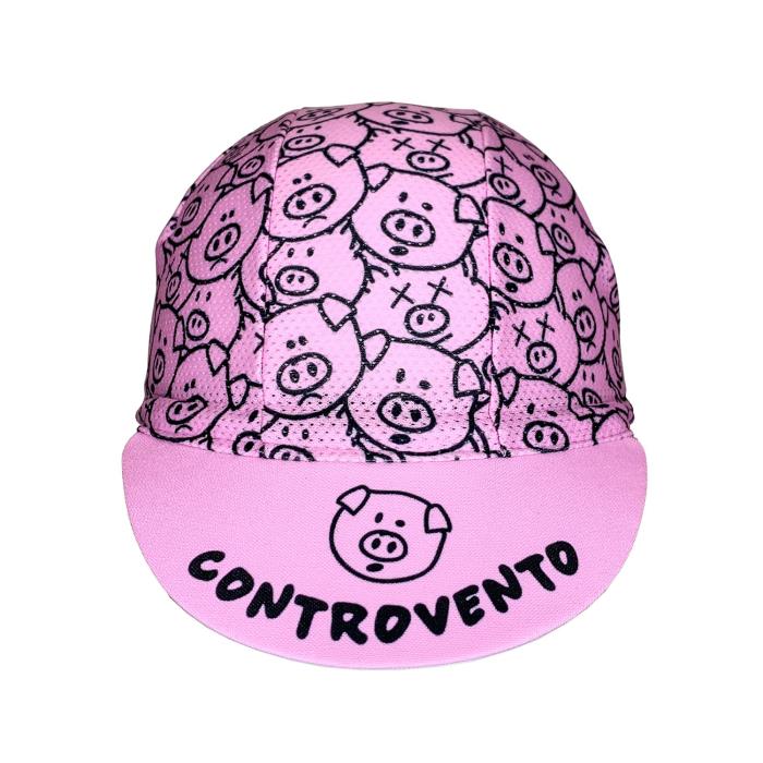 Cappellino ciclismo "Tiraunporco" rosa