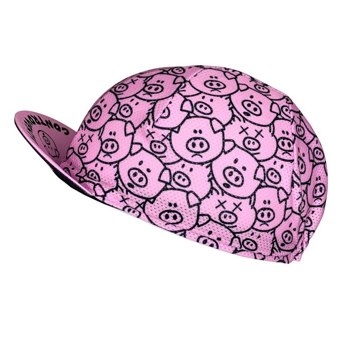 Cappellino ciclismo "Tiraunporco" rosa