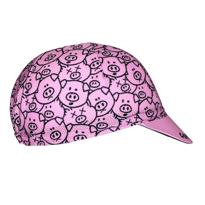 Cappellino ciclismo "Tiraunporco" rosa