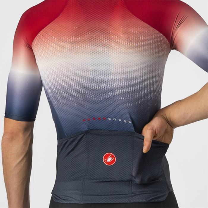  Maglia ciclismo Areo Race 6.0 Jersey Saville Blue/Pro Red