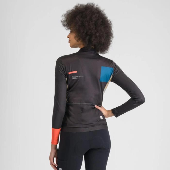 Maglia Ciclismo Donna Breakout W Thermal Jersey Black Teal/Blu Pompelmo