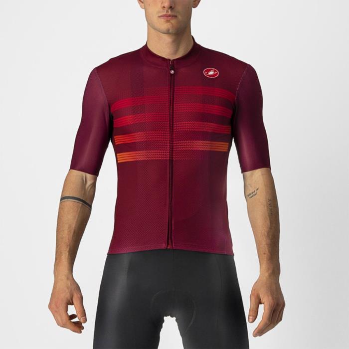 Maglia ciclismo Endurance Pro Jersey Bordeaux/Red-Orange