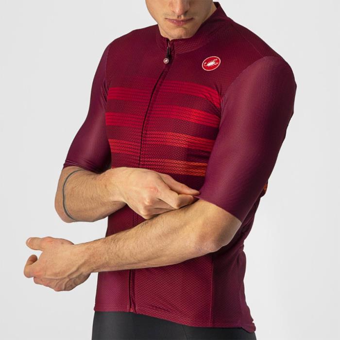 Maglia ciclismo Endurance Pro Jersey Bordeaux/Red-Orange