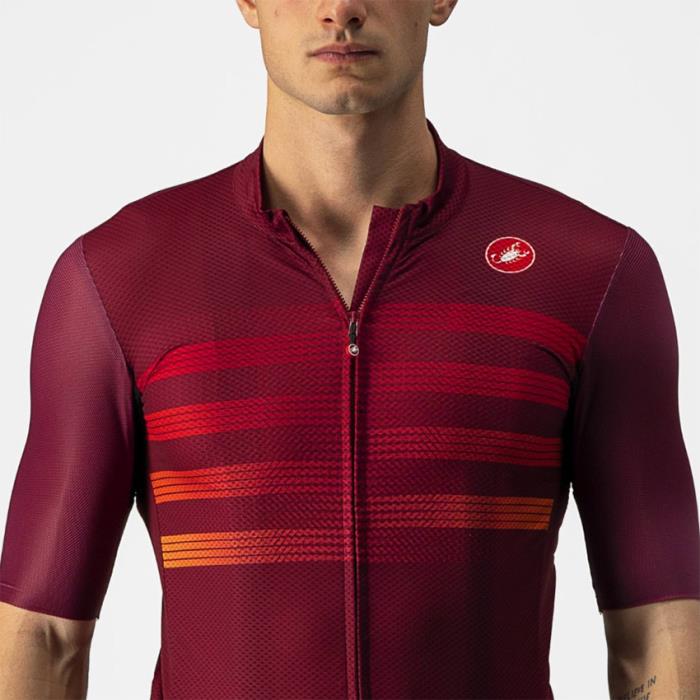 Maglia ciclismo Endurance Pro Jersey Bordeaux/Red-Orange