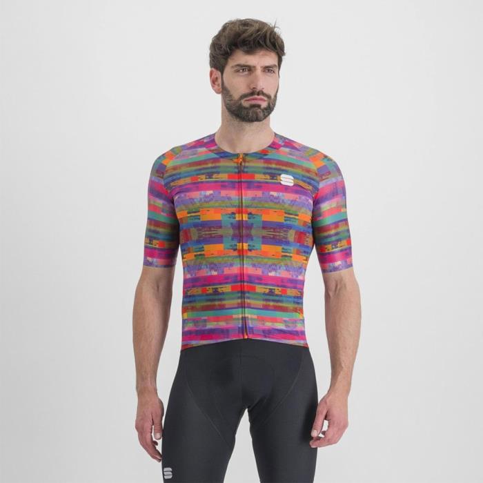 Maglia ciclismo Uomo Glitch Bomber Jersey Pink