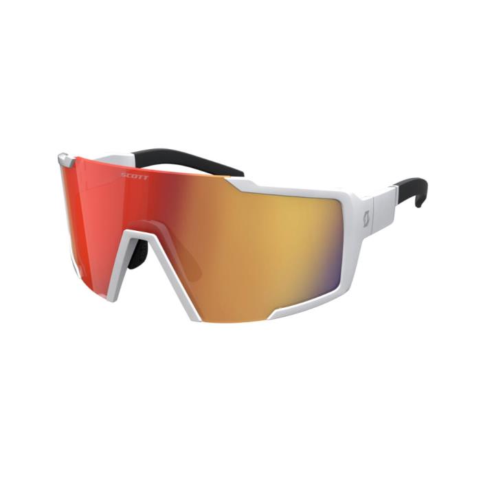 Occhiali Ciclismo Shield Compact | White Matt / Red Chrome