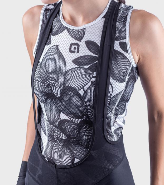 Pantaloncino ciclismo con bretelle da donna Solid Traguardo Black/White