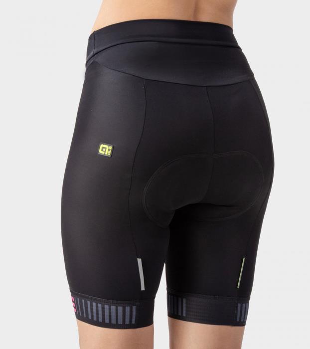 Pantaloncino ciclismo senza bretelle donna Solid Traguardo Black/Pink