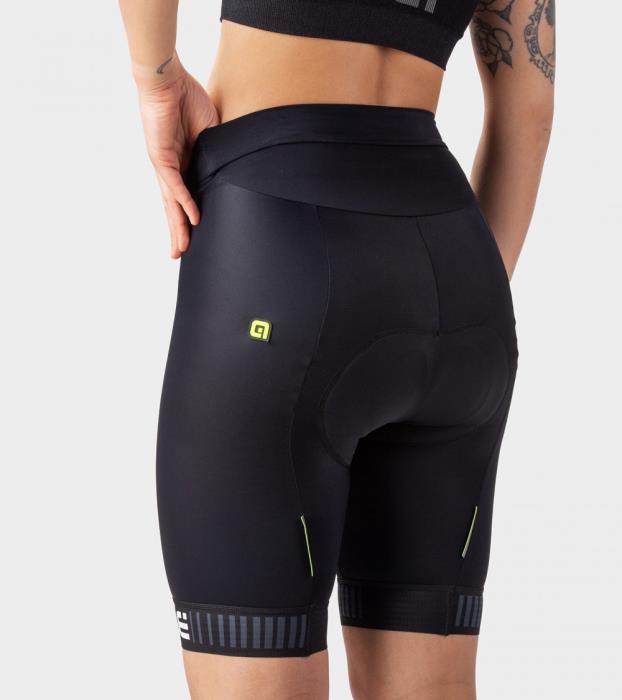 Pantaloncino ciclismo senza bretelle da donna Solid Traguardo Black/White