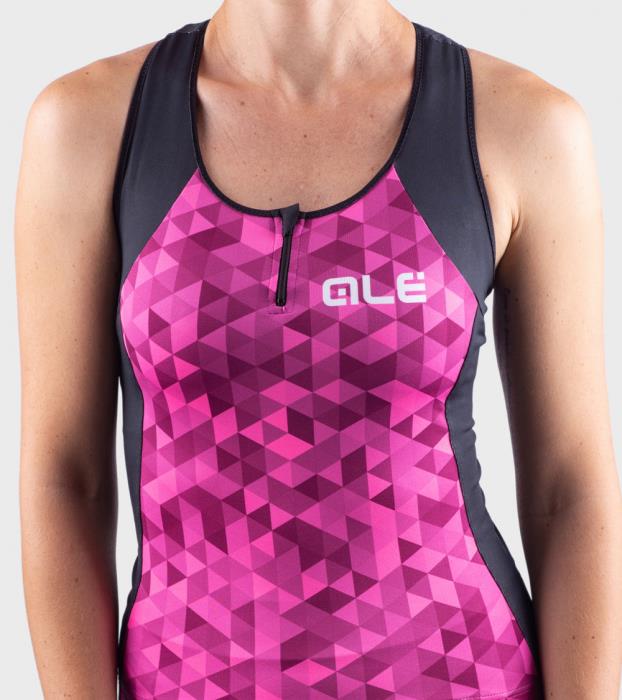 Canotta ciclismo Solid Triangles Black/Fucsia 