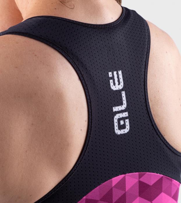 Canotta ciclismo Solid Triangles Black/Fucsia 