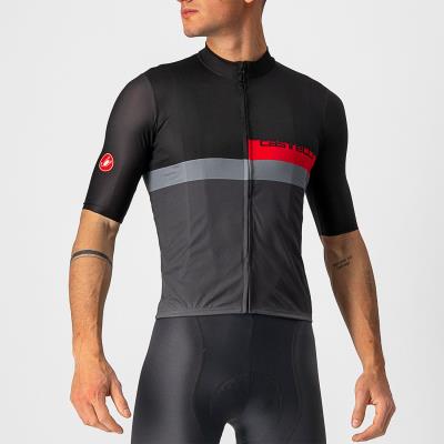 Maglia ciclismo A Blocco Jersey Light Black/Red/Dark Grey