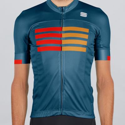 Maglia ciclismo Wire Jersey Blue Twilight/Fire Red/Gold